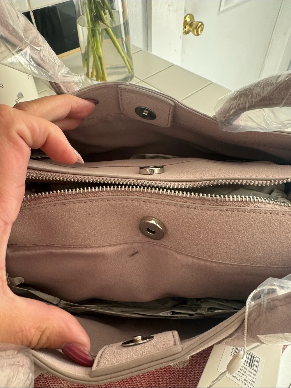 Valentino Orlandi Nelly Handbag Light Pink Structured Top-Handle Satchel